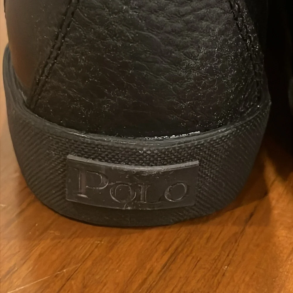 Polo Ralph Lauren Orman Shoes Sneakers ew black leather Mens Size 8